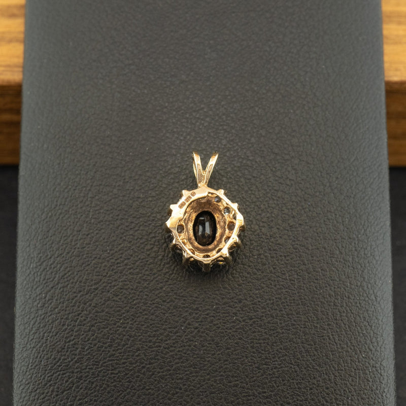 9ct Yellow Gold Sapphire and Cubic Zirconia Pendant 1.1g