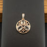 14ct Rose Gold Green Stone and Diamond Pendant 2.1g