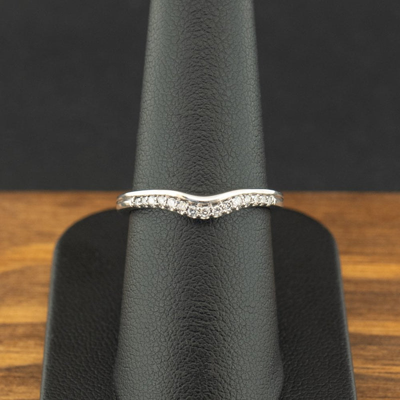 18ct White Gold 0.10ct Diamond Wishbone Ring Size O 2.9g