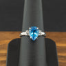9ct White Gold Topaz and White Sapphire Ring Size N 3.2gg