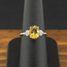 14ct Yellow Gold Yellow Beryl and Diamond Ring Size N 3.1g