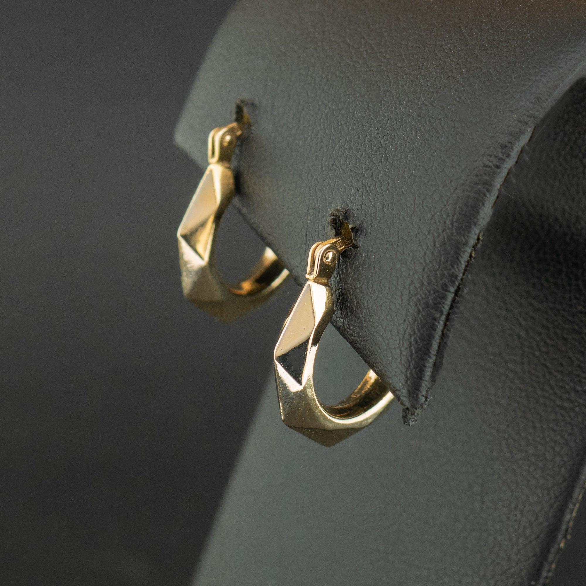 9ct Yellow Gold Faceted Hoop Earrings 1.2g