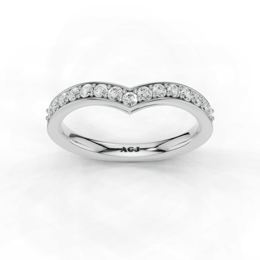 Diamond Channel Grain Set Wishbone 2.5mm Band 40% Coverage