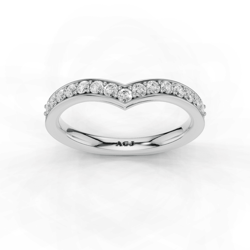 Diamond Channel Grain Set Wishbone 2.5mm Band 40% Coverage