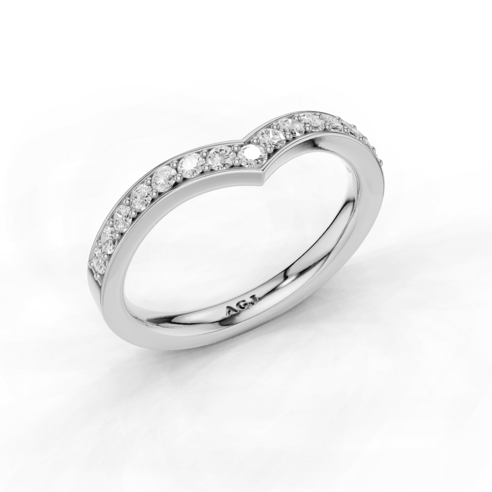 Diamond Channel Grain Set Wishbone 2.5mm Band 40% Coverage