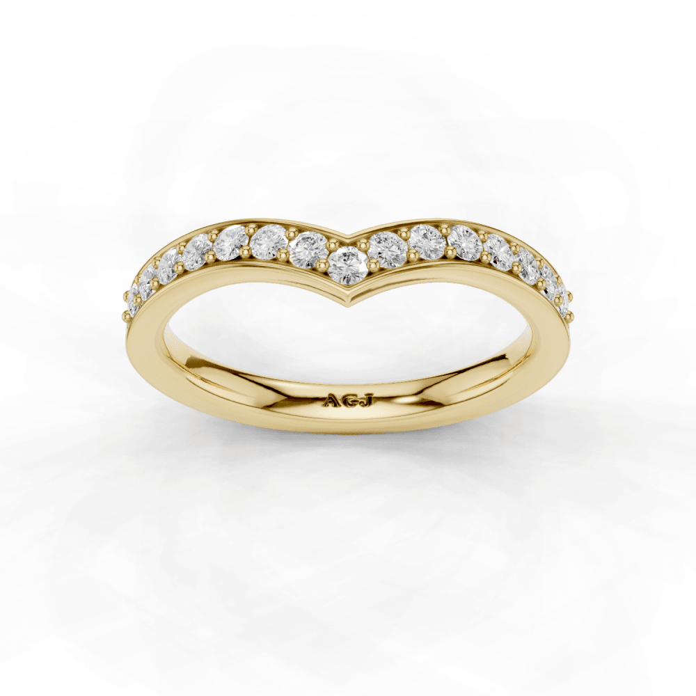 Diamond Channel Grain Set Wishbone 2.5mm Band 40% Coverage