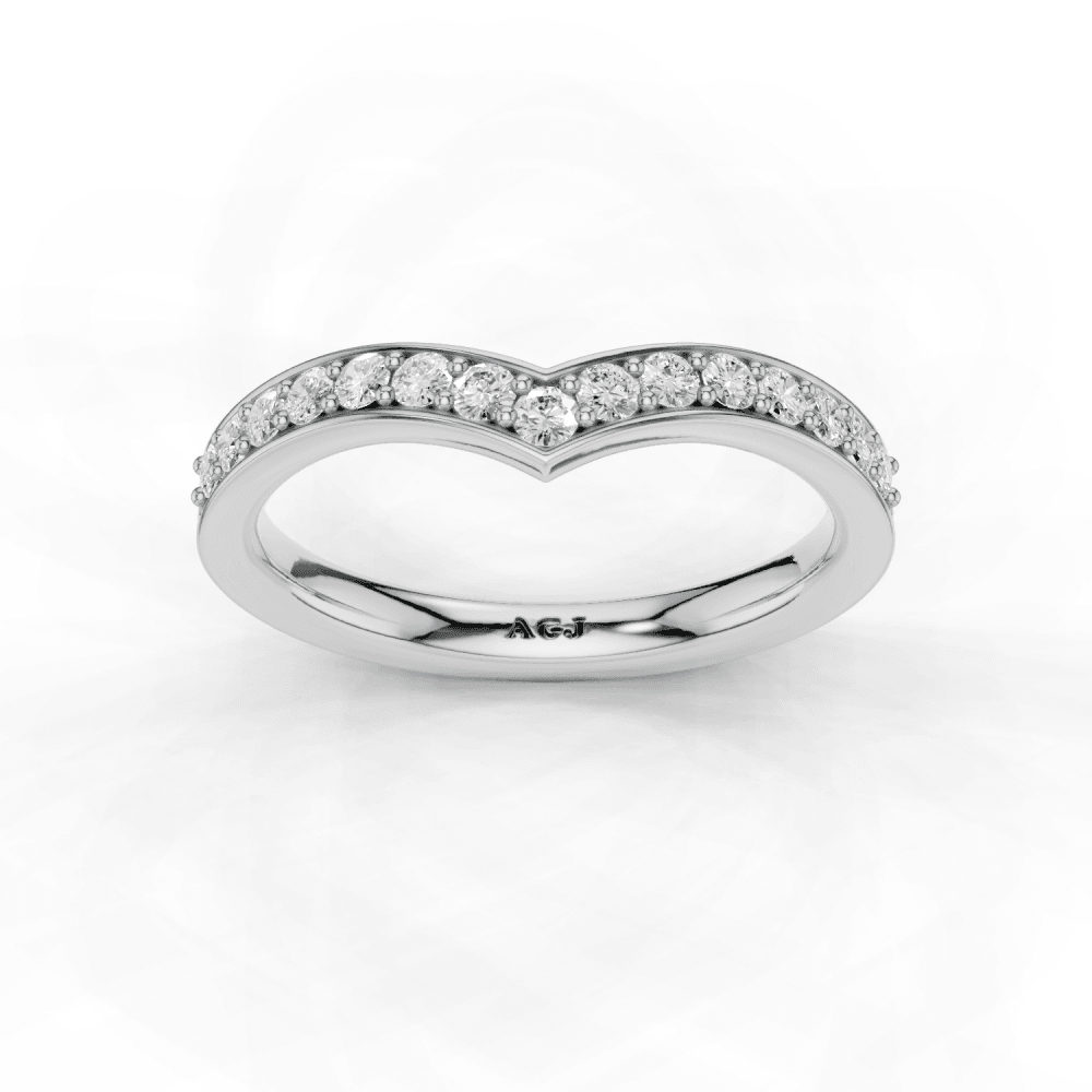 Diamond Channel Grain Set Wishbone 2.5mm Band 40% Coverage