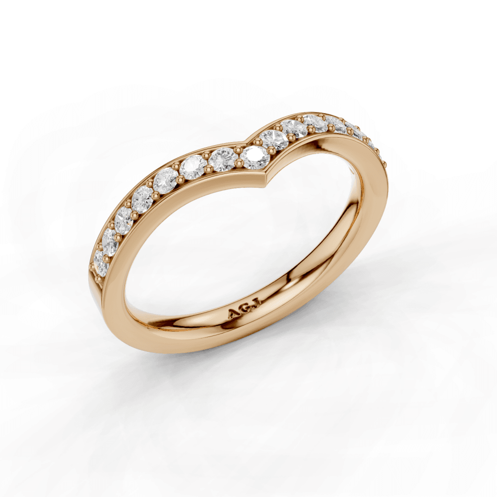 Diamond Channel Grain Set Wishbone 2.5mm Band 40% Coverage