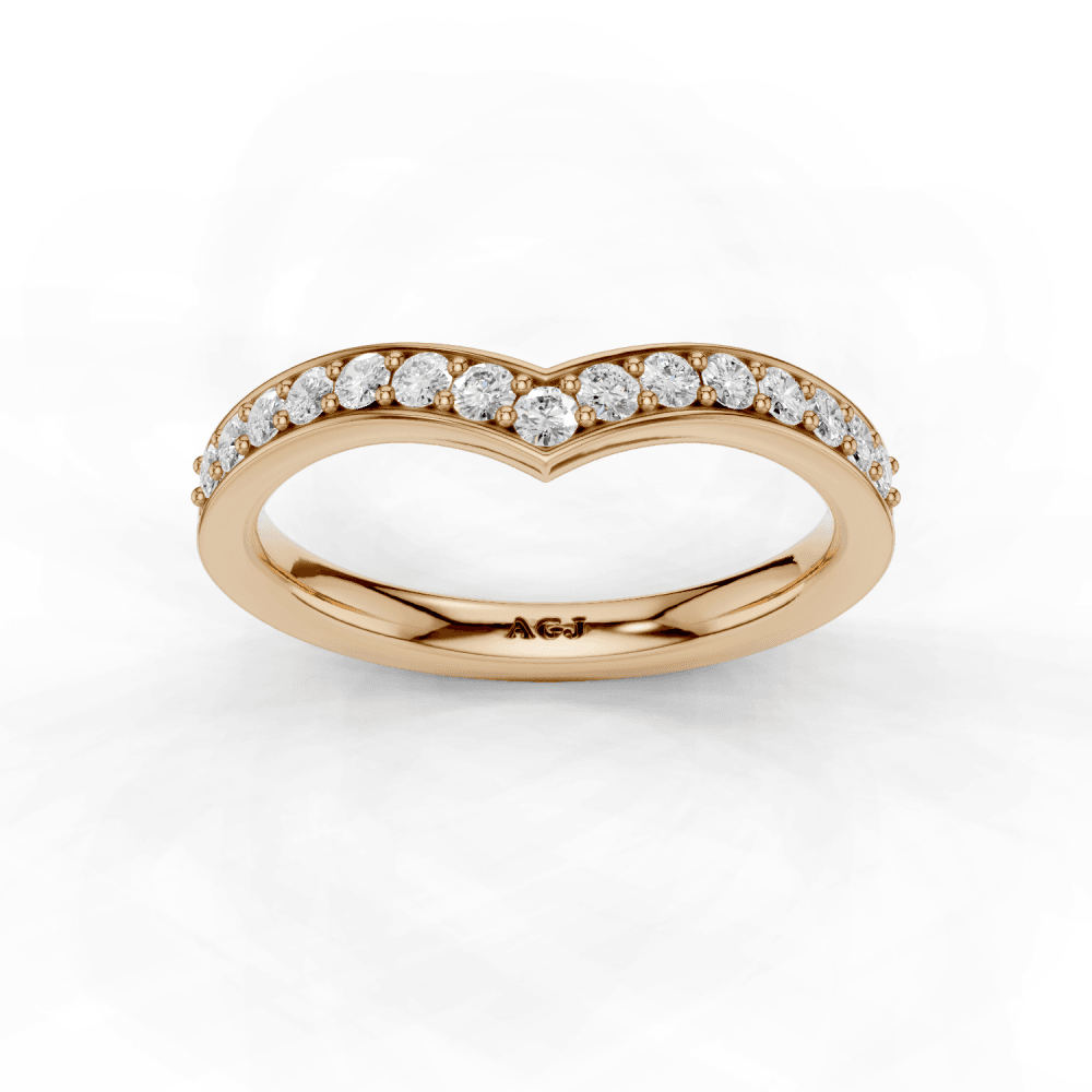 Diamond Channel Grain Set Wishbone 2.5mm Band 40% Coverage