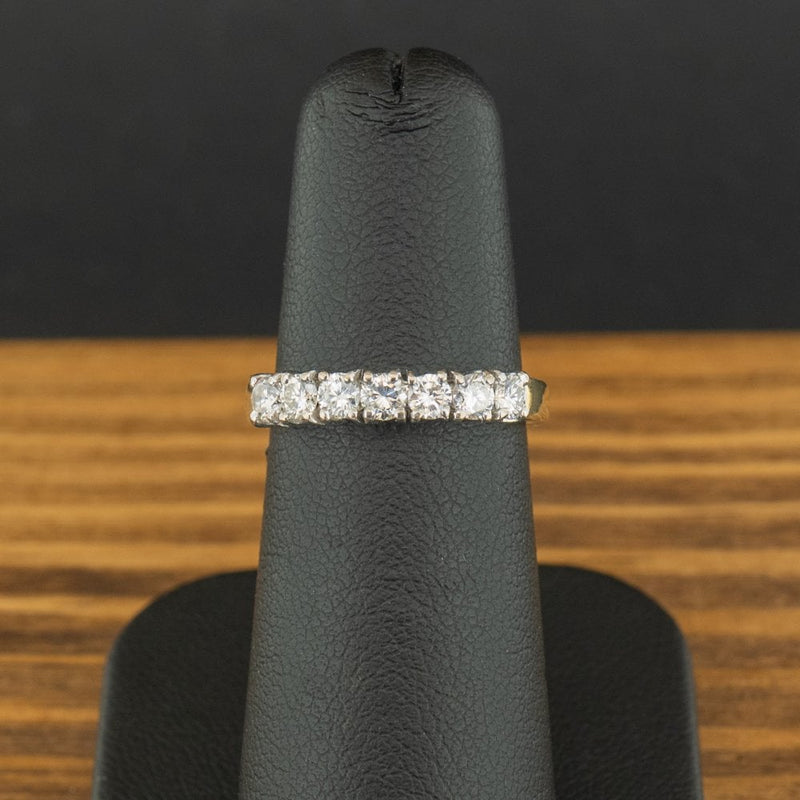 18ct Yellow Gold 0.5ct Diamond 7 Stone Ring Size J 3.4g