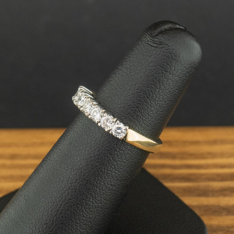18ct Yellow Gold 0.5ct Diamond 7 Stone Ring Size J 3.4g
