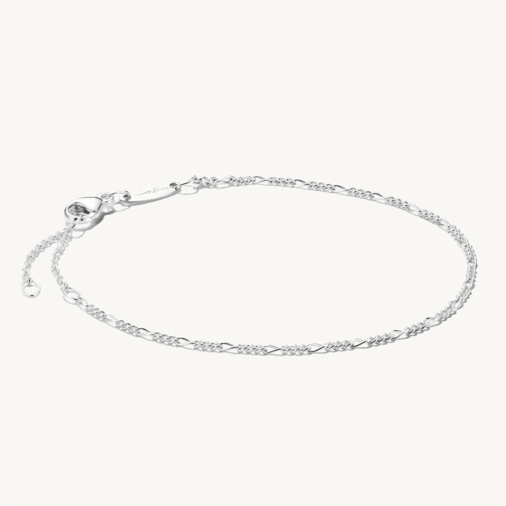 Charm Bracelet Figaro Design Silver
