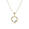 9ct Gold Aquamarine Circle Pendant Necklace