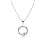 9ct Gold Lab Diamond Circle Pendant Necklace