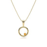 9ct Gold Citrine Circle Pendant Necklace