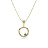 9ct Gold Peridot Circle Pendant Necklace