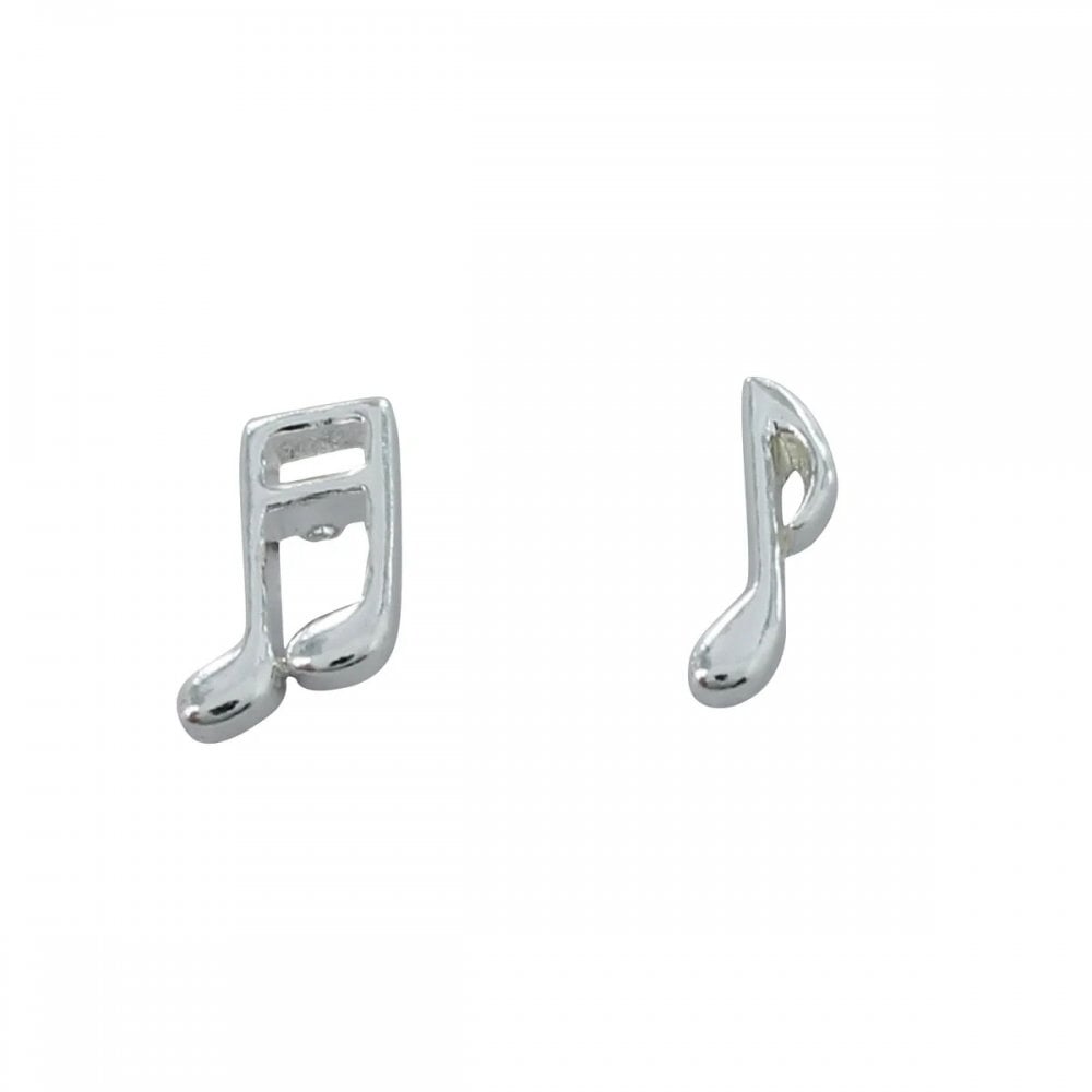 Sterling Silver Music Notes Stud Earrings