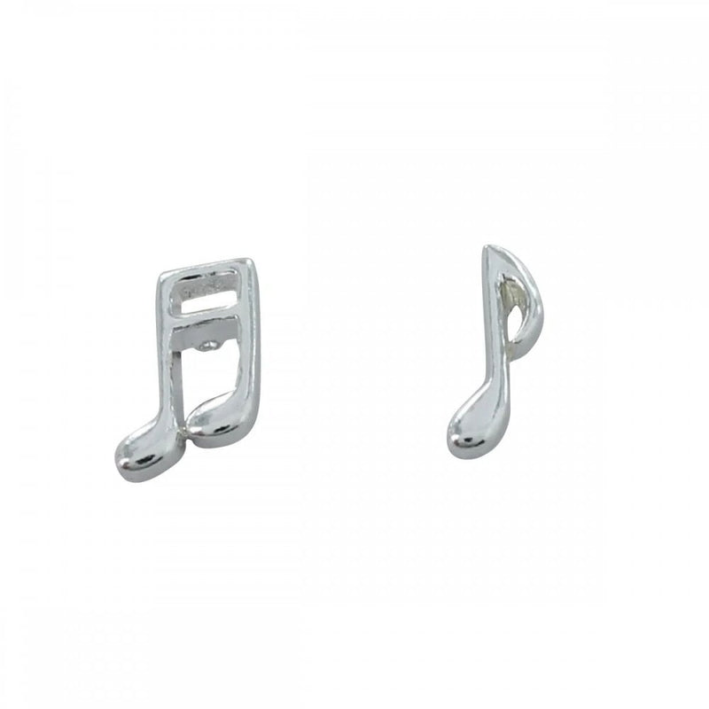 Sterling Silver Music Notes Stud Earrings