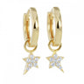 Sterling Silver Gold Plated Cubic Zirconia Starry Night Hoop Earrings