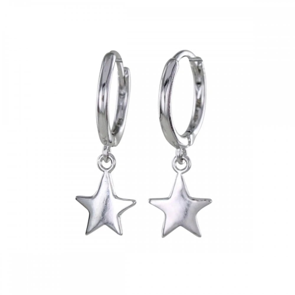 Sterling Silver Sleepy Star Hoop Earrings