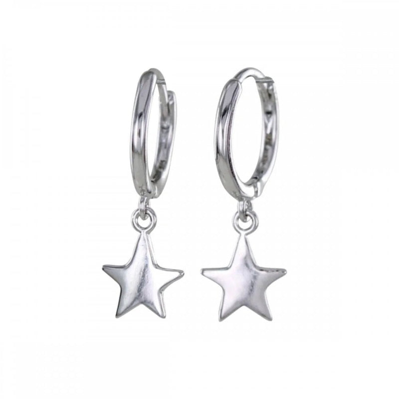 Sterling Silver Sleepy Star Hoop Earrings