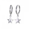 Sterling Silver Sleepy Star Hoop Earrings