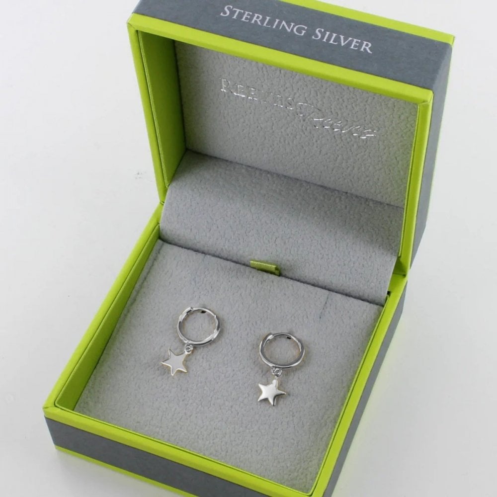 Sterling Silver Sleepy Star Hoop Earrings
