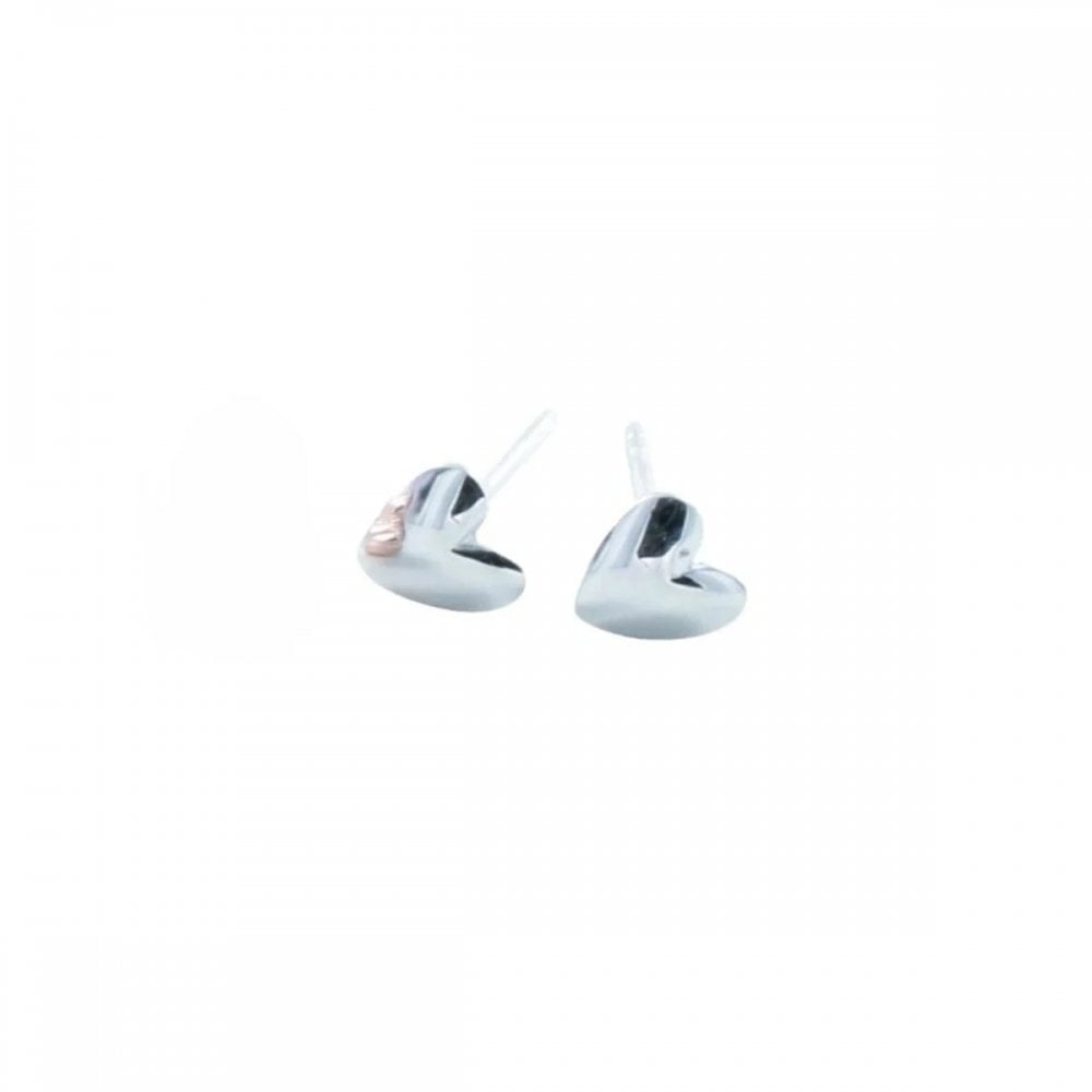 Sterling Silver Devotion Heart Stud Earrings