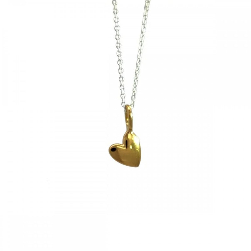 Sterling Silver Gold Plated Devotion Heart Necklace