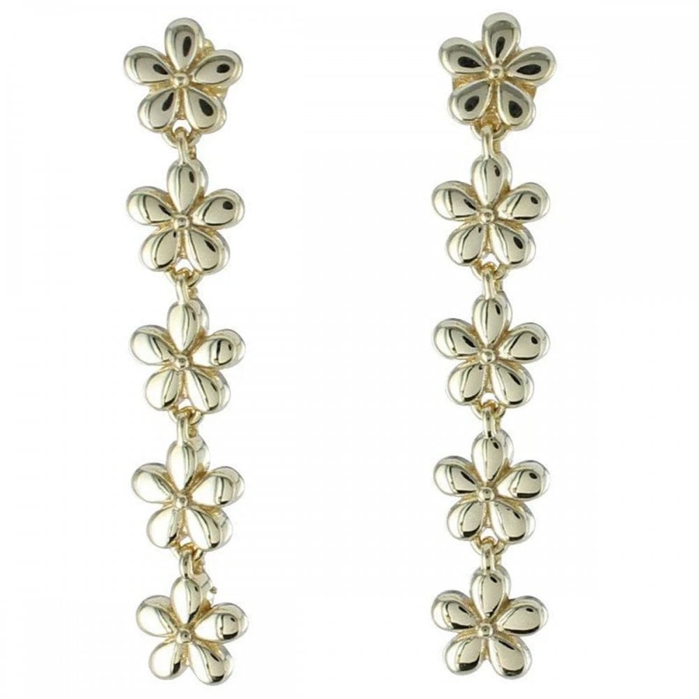 Sterling Silver Gold Plate Daisy Chain Drop Earrings
