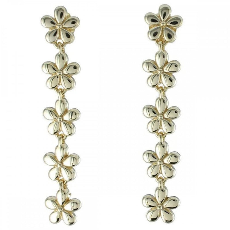 Sterling Silver Gold Plate Daisy Chain Drop Earrings