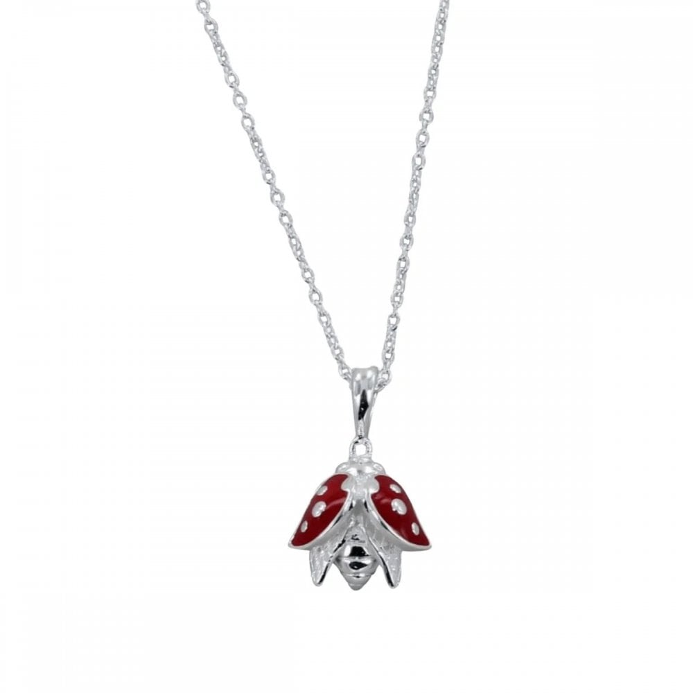Sterling Silver Enamel Ladybird Necklace