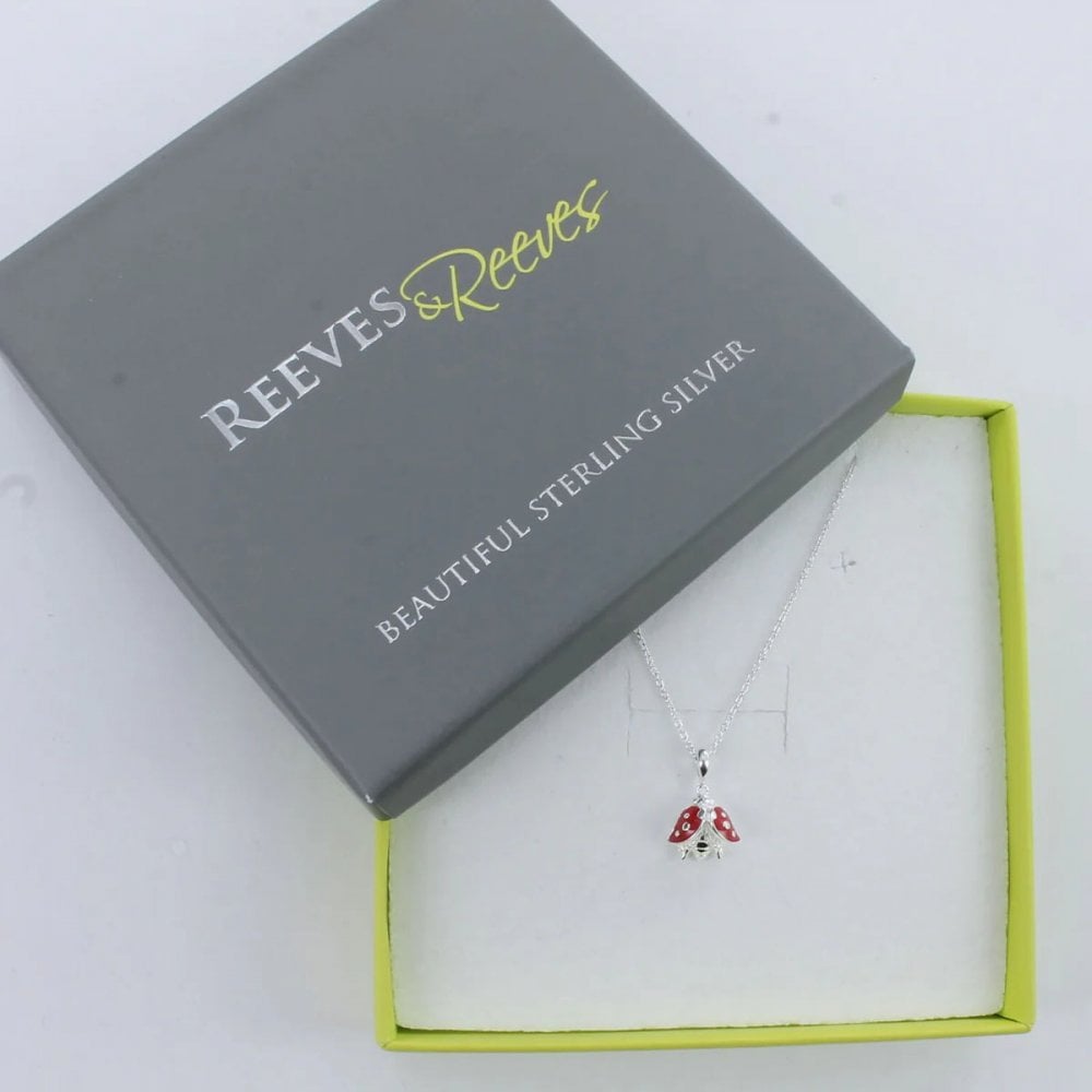 Sterling Silver Enamel Ladybird Necklace