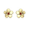9ct Gold Garnet Flower Studs