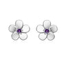9ct Gold Amethyst Flower Studs