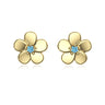9ct Gold Aquamarine Flower Studs