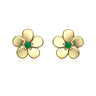 9ct Gold Emerald Flower Studs