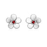 9ct Gold Ruby Flower Studs