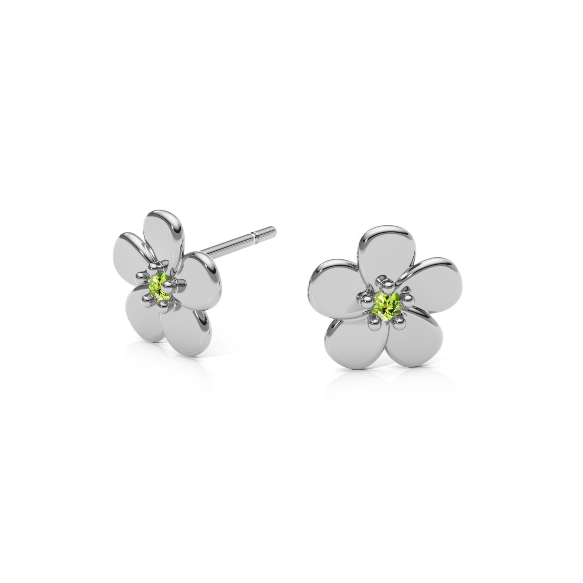 9ct Gold Peridot Flower Studs