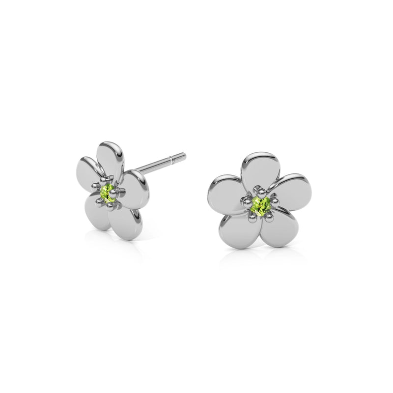 9ct Gold Peridot Flower Studs