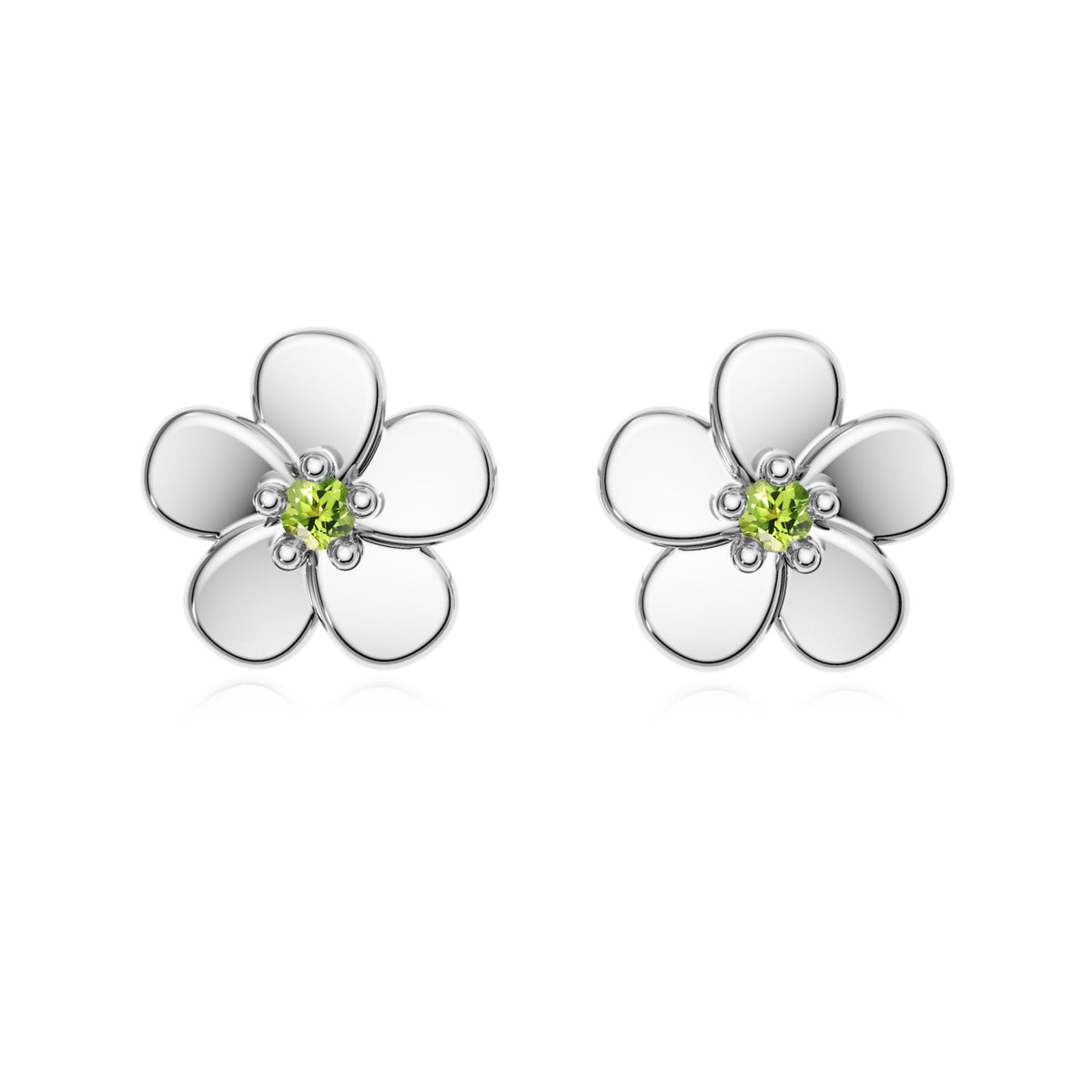 9ct Gold Peridot Flower Studs