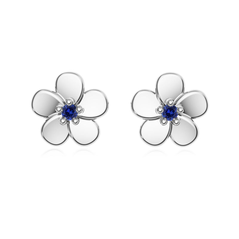 9ct Gold Sapphire Flower Studs