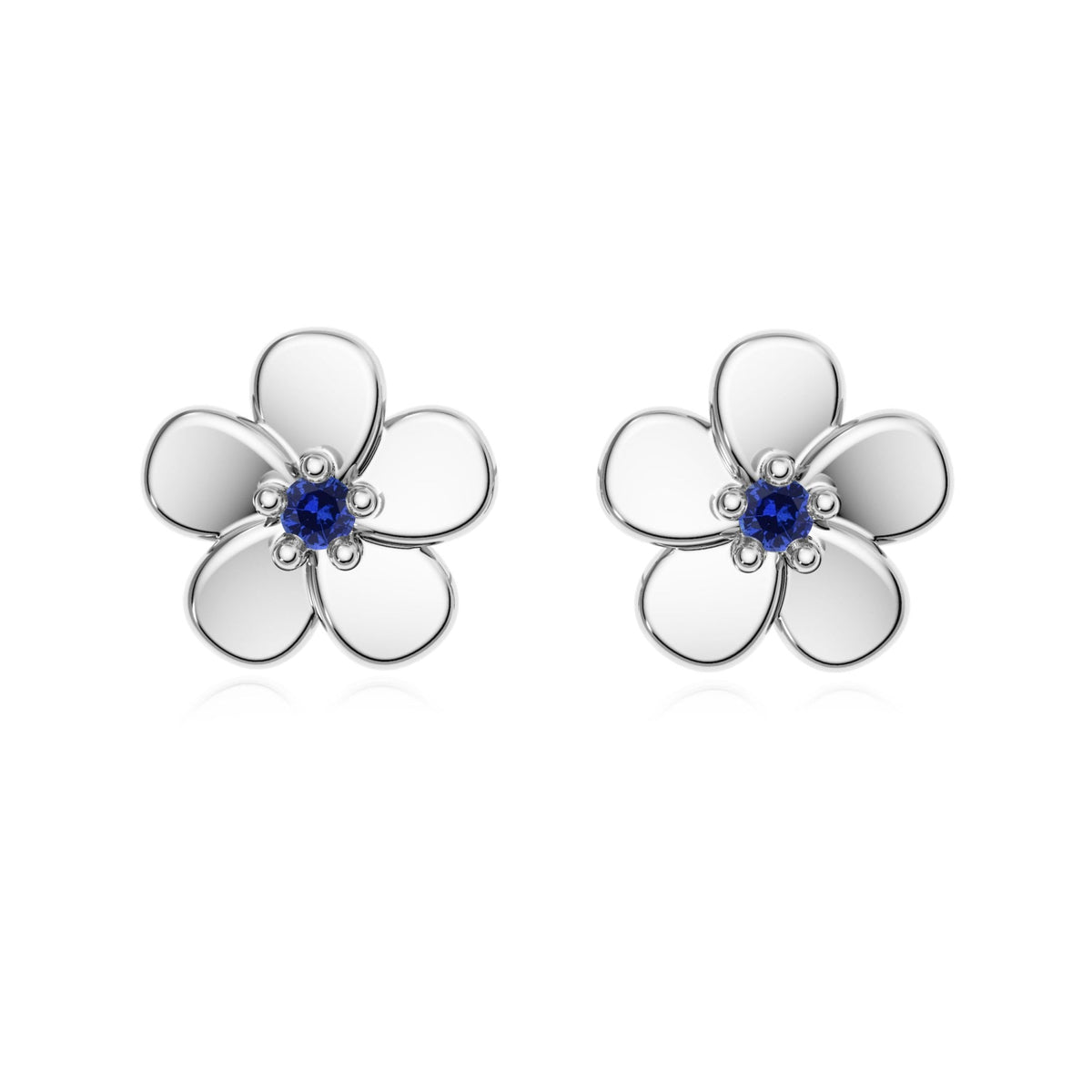 9ct Gold Sapphire Flower Studs