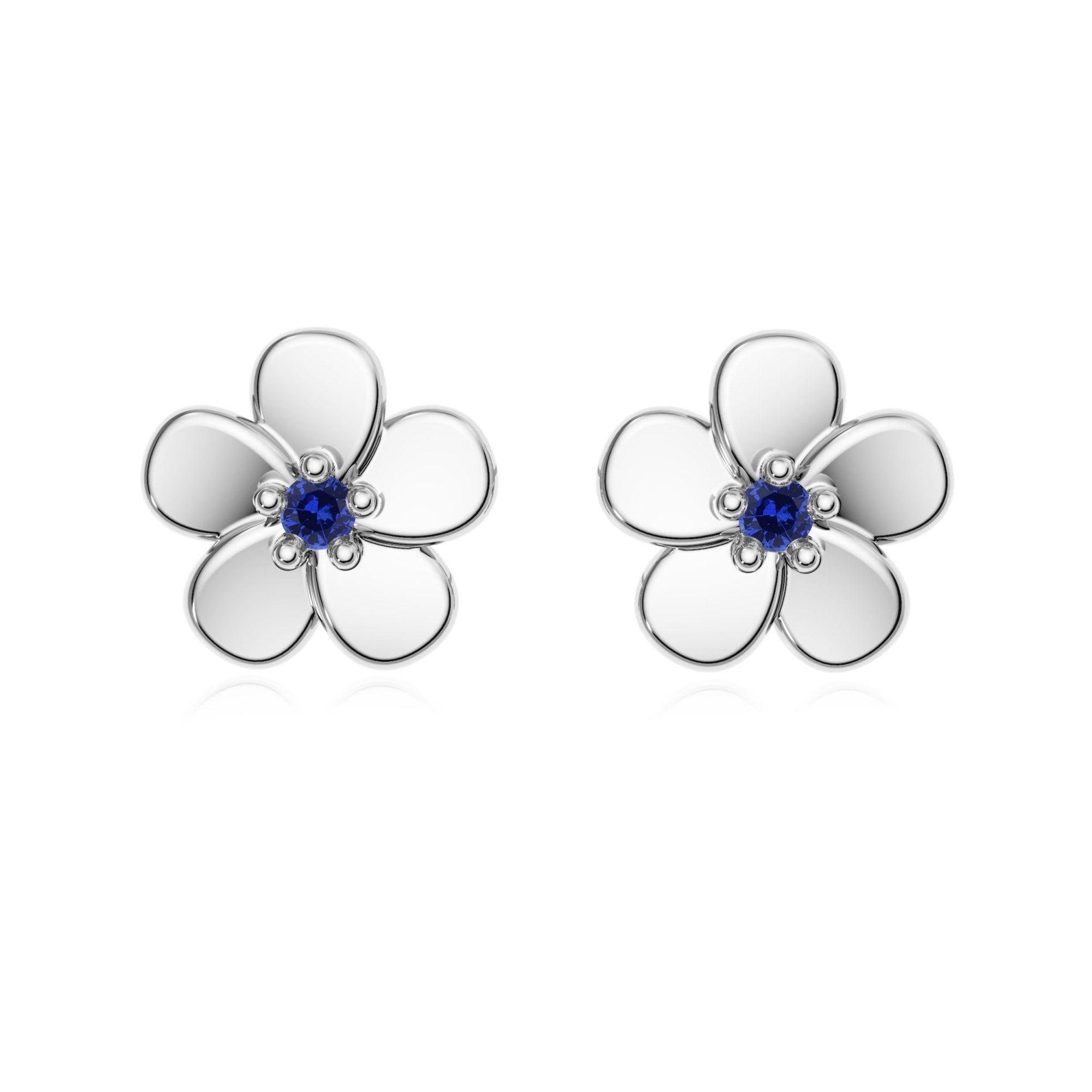 9ct Gold Sapphire Flower Studs