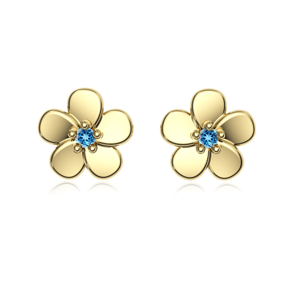 9ct Gold Topaz Flower Studs