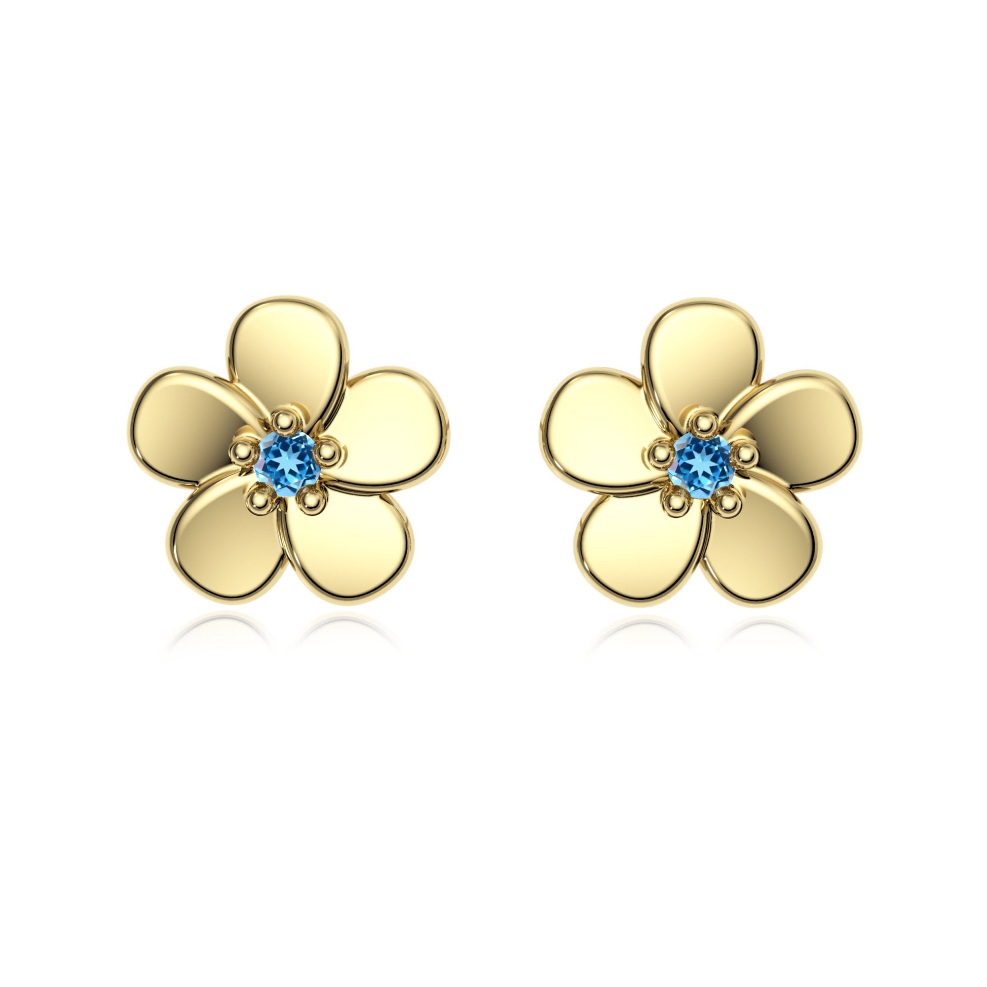 9ct Gold Topaz Flower Studs