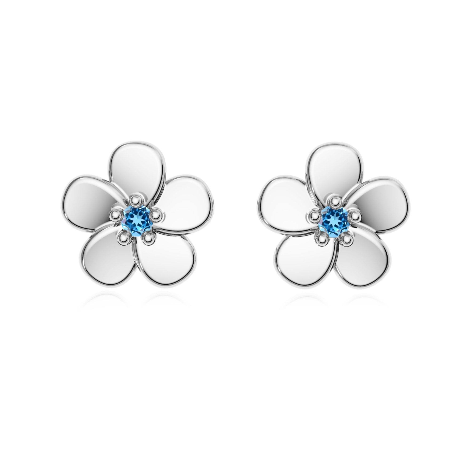 9ct Gold Topaz Flower Studs