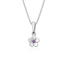 9ct Gold Amethyst Flower Pendant Necklace