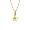9ct Gold Aquamarine Flower Pendant Necklace
