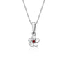 9ct Gold Ruby Flower Pendant Necklace